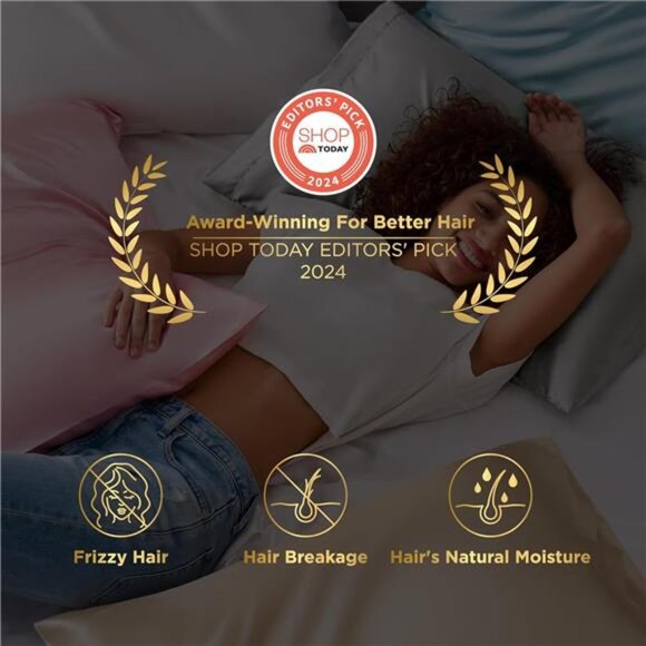 2 Pack Gray Satin Silk Pillowcases for Sleeping Pillowcase Queen Size 20x30 - Picture 2 of 6